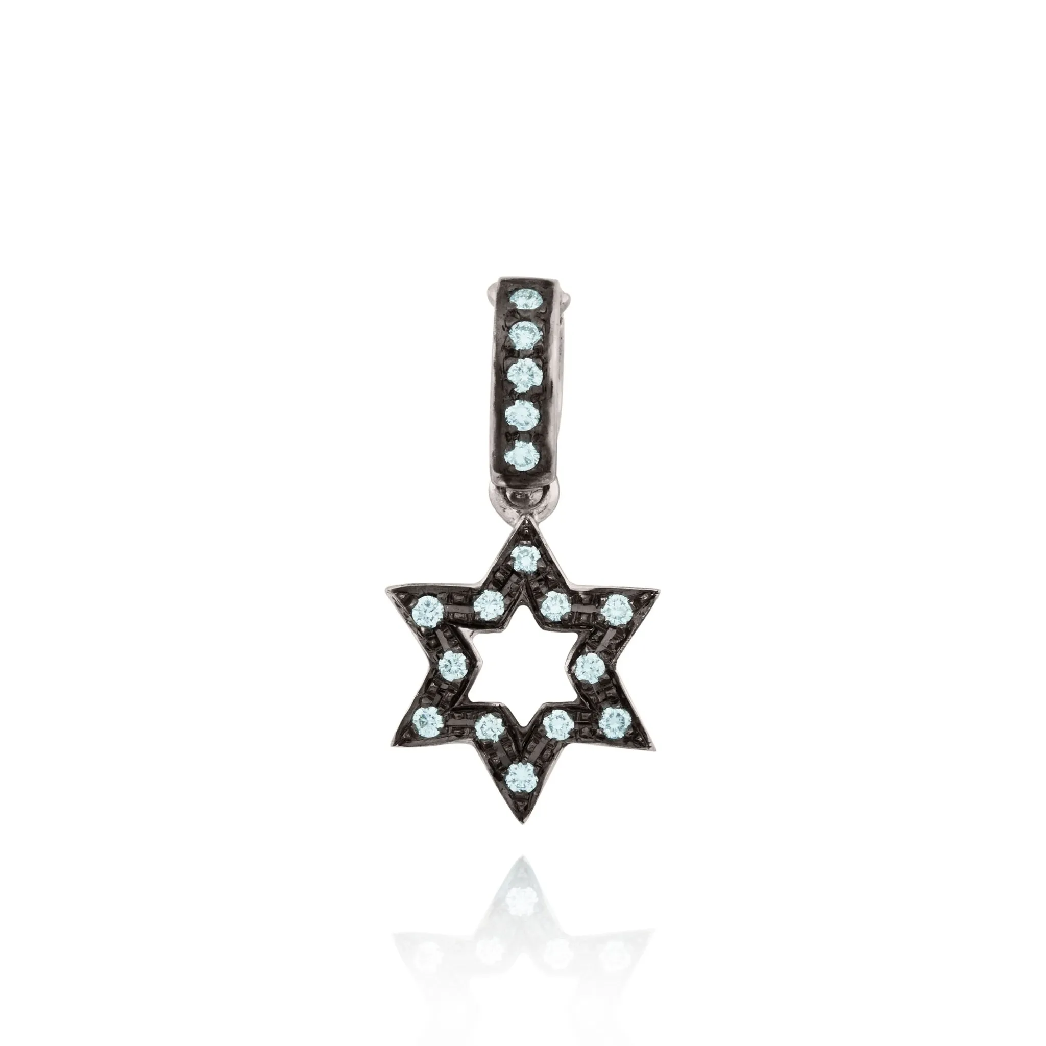 18kt Gold Pav Diamond Jewish Star Charm