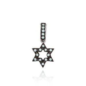 18kt Gold Pav Diamond Jewish Star Charm