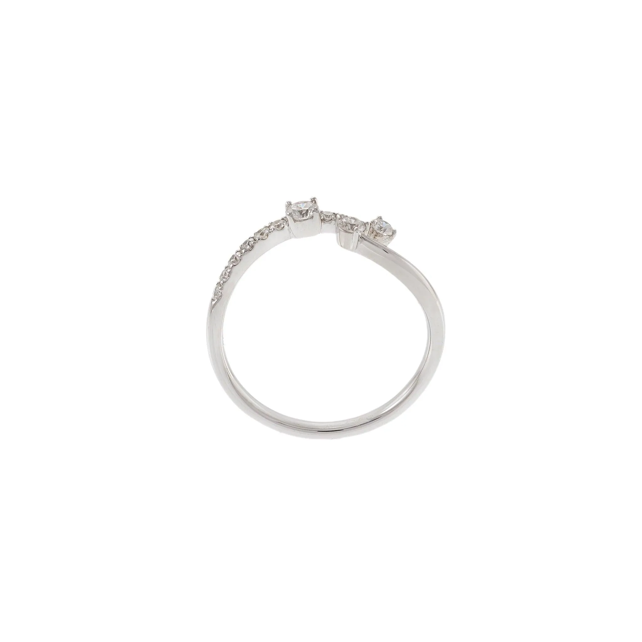 18KT White Gold Twist Diamond Ring