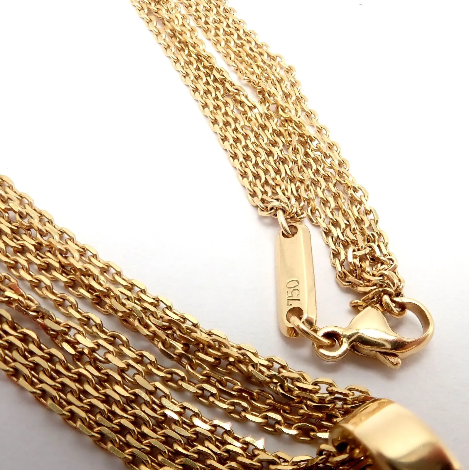 Chopard 18k Yellow Gold Extra Large Happy Spirit Diamond 5 Strand Necklace