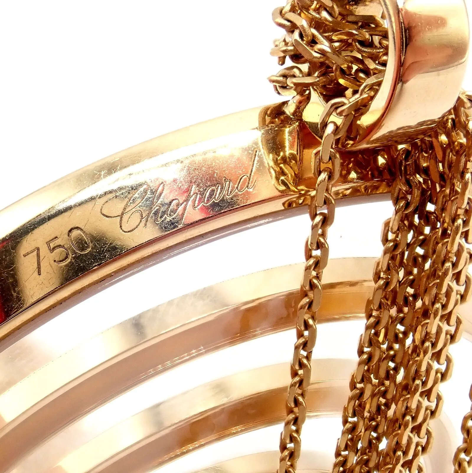 Chopard 18k Yellow Gold Extra Large Happy Spirit Diamond 5 Strand Necklace
