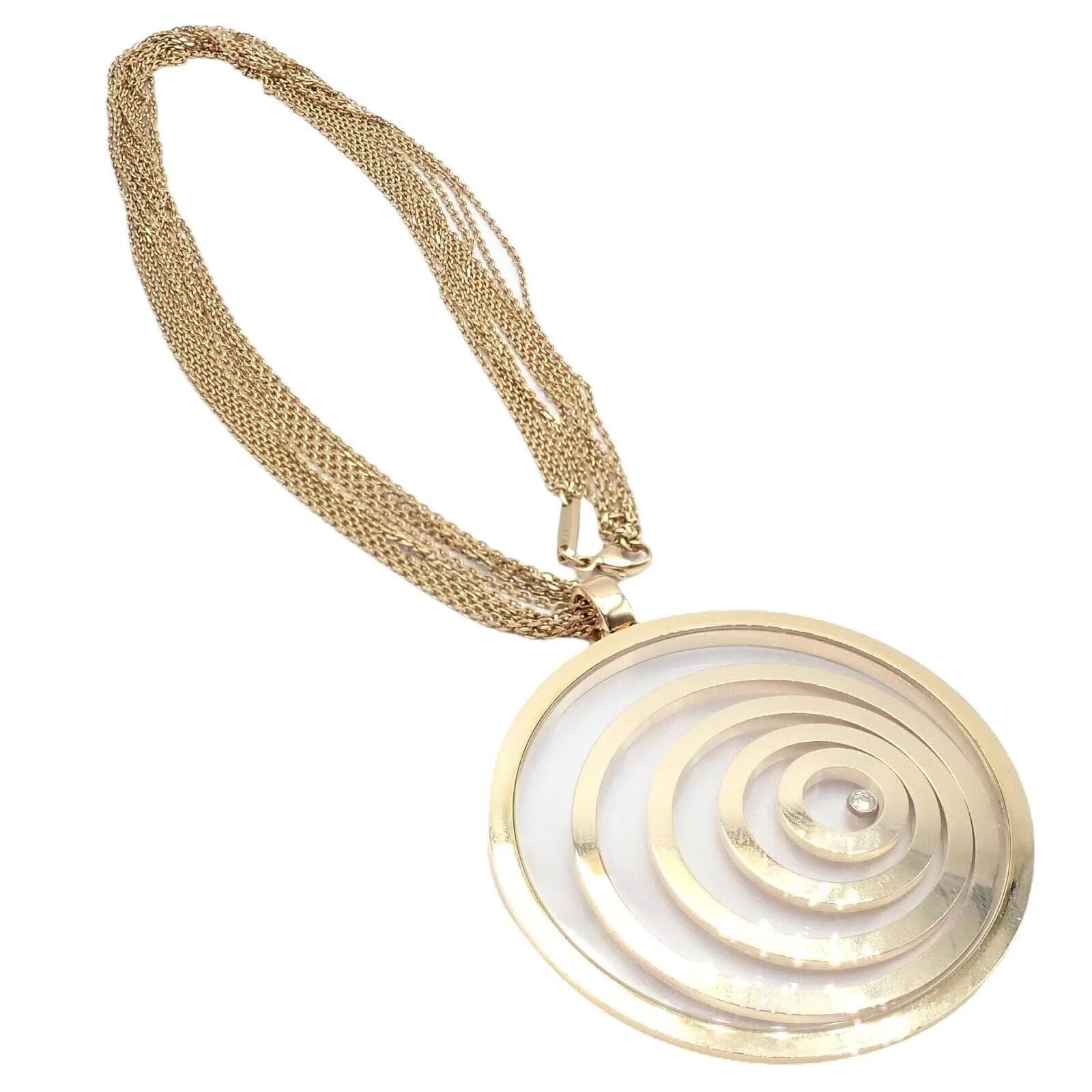 Chopard 18k Yellow Gold Extra Large Happy Spirit Diamond 5 Strand Necklace