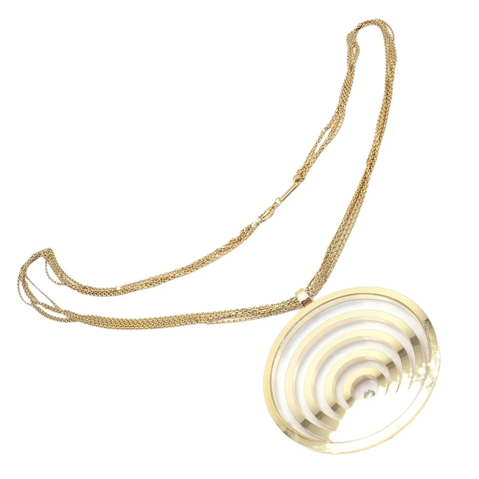 Chopard 18k Yellow Gold Extra Large Happy Spirit Diamond 5 Strand Necklace