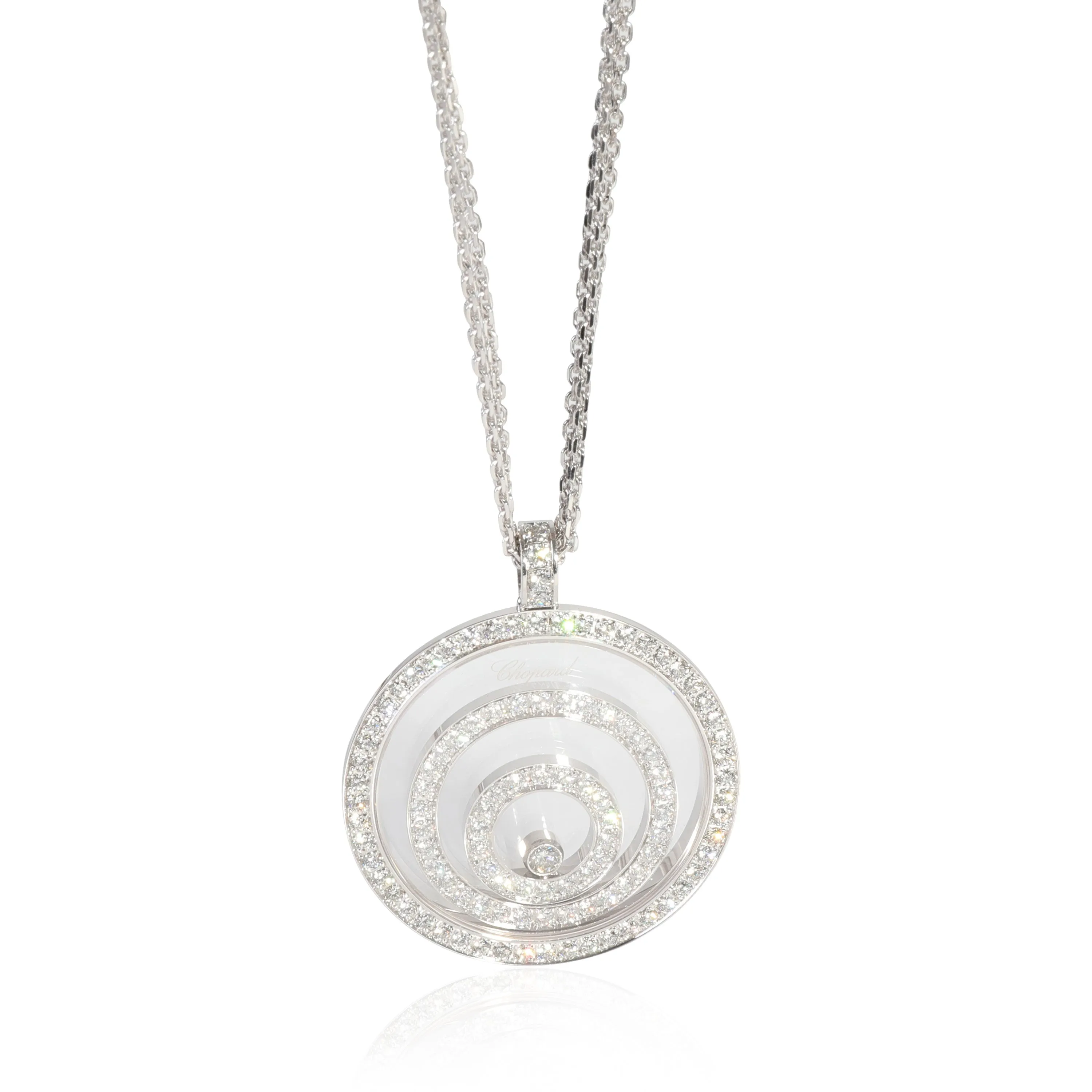 Chopard Happy Spirit Diamond Pendant in 18k White Gold 0.91 CTW