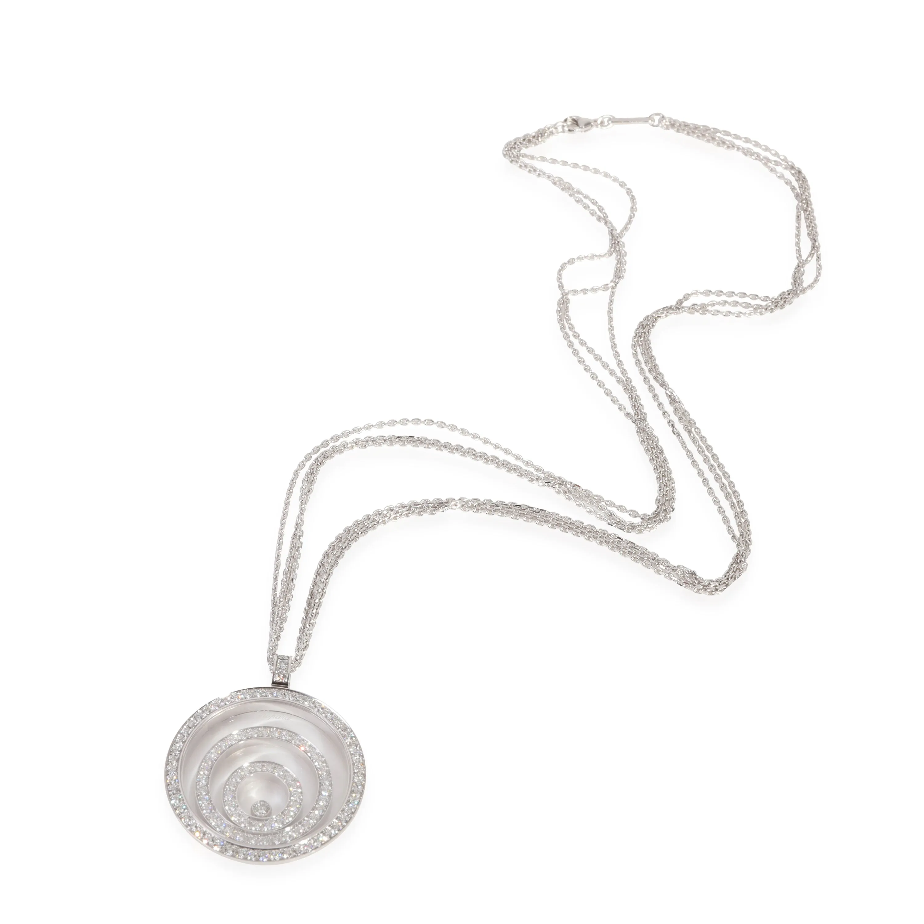 Chopard Happy Spirit Diamond Pendant in 18k White Gold 0.91 CTW