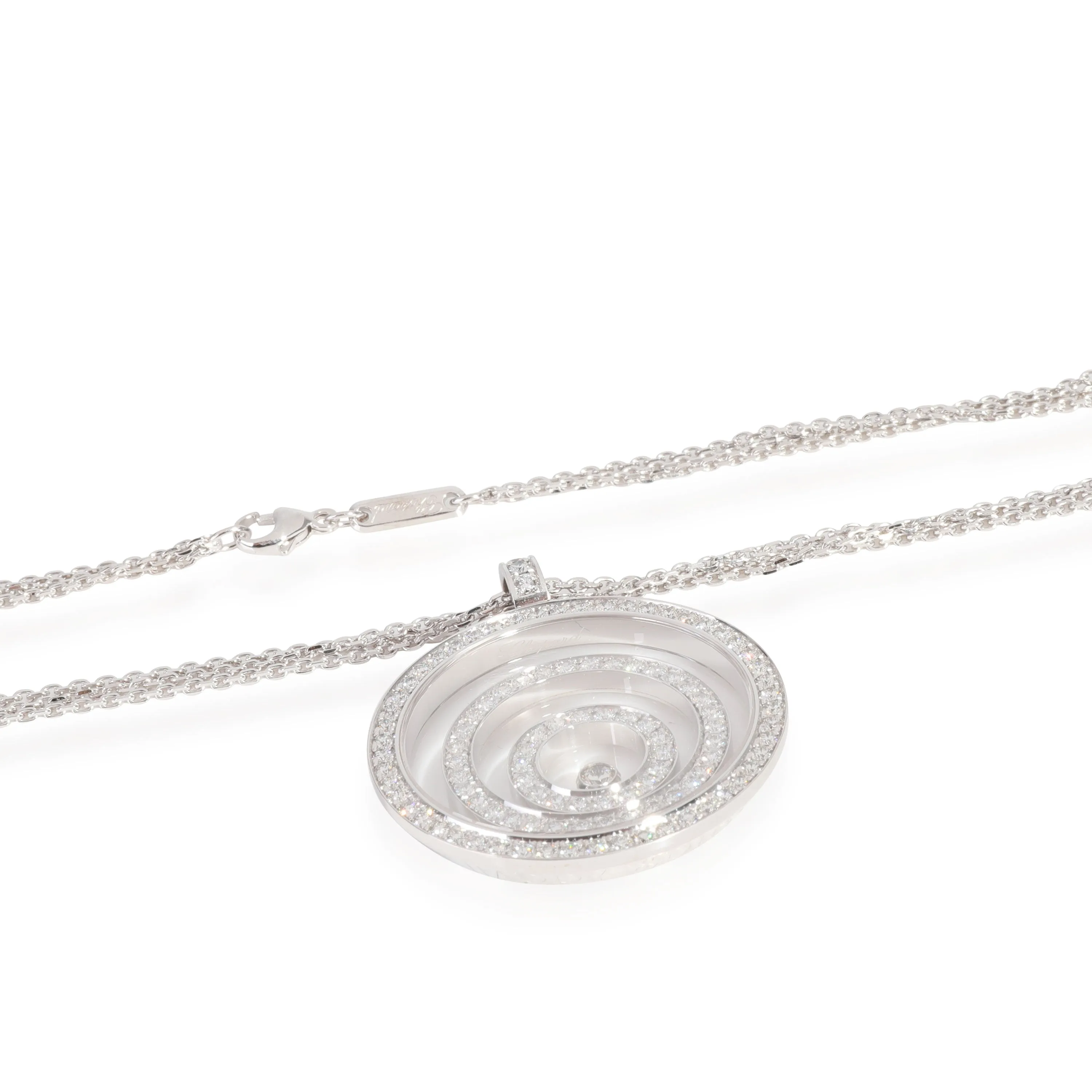 Chopard Happy Spirit Diamond Pendant in 18k White Gold 0.91 CTW