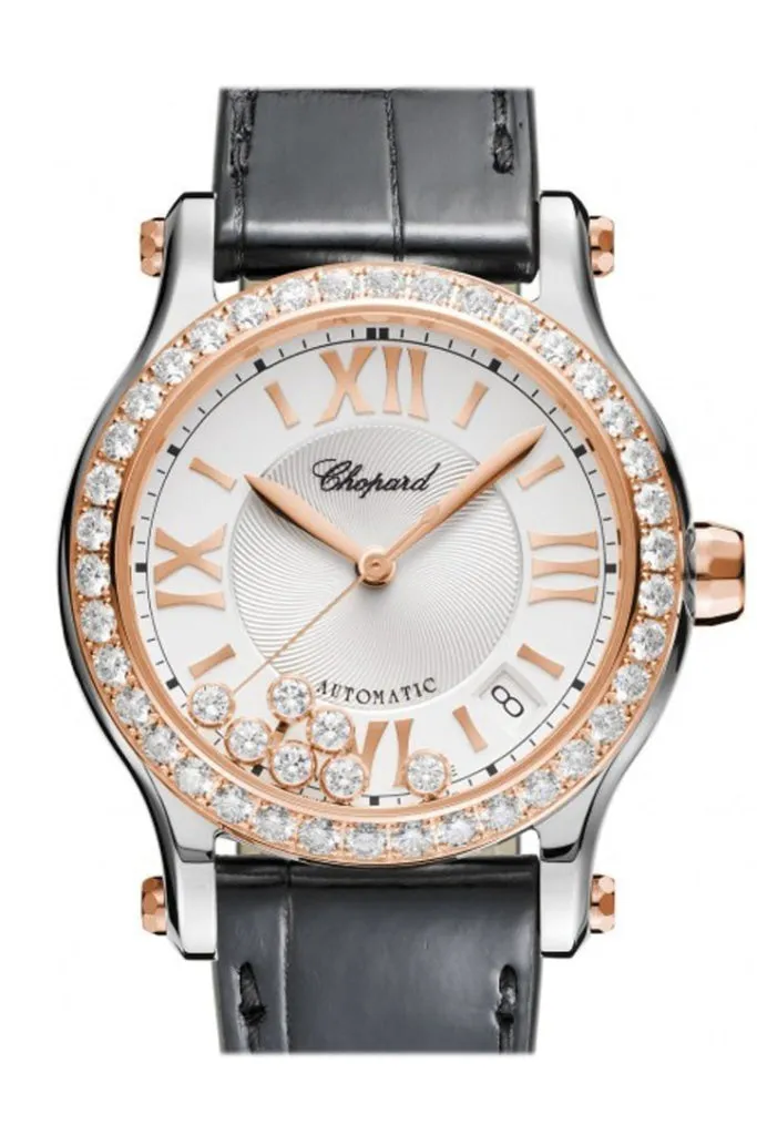 Chopard Happy Sport 36mm Diamonds Bezel 7 Floating Diamonds Inside Dial Watch 278559-6003