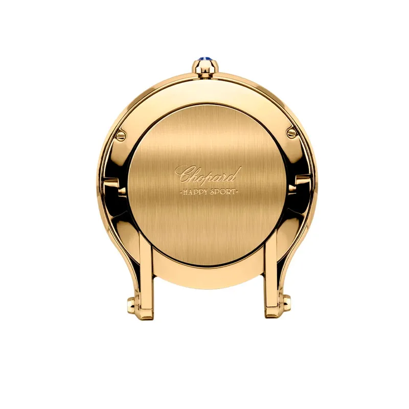 CHOPARD 'HAPPY SPORT' YELLOW GOLD TABLE CLOCK