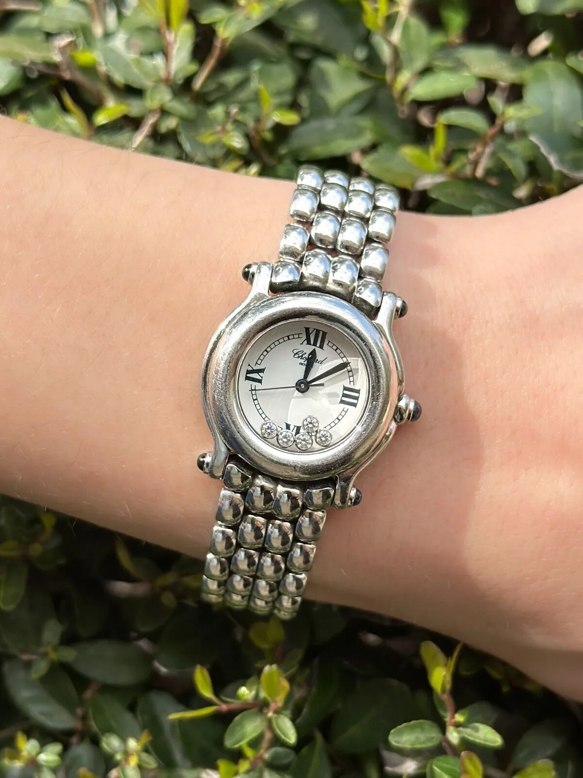 Chopard Stainless Steel Happy Sport Diamond Watch 6.75" 26 mm W800