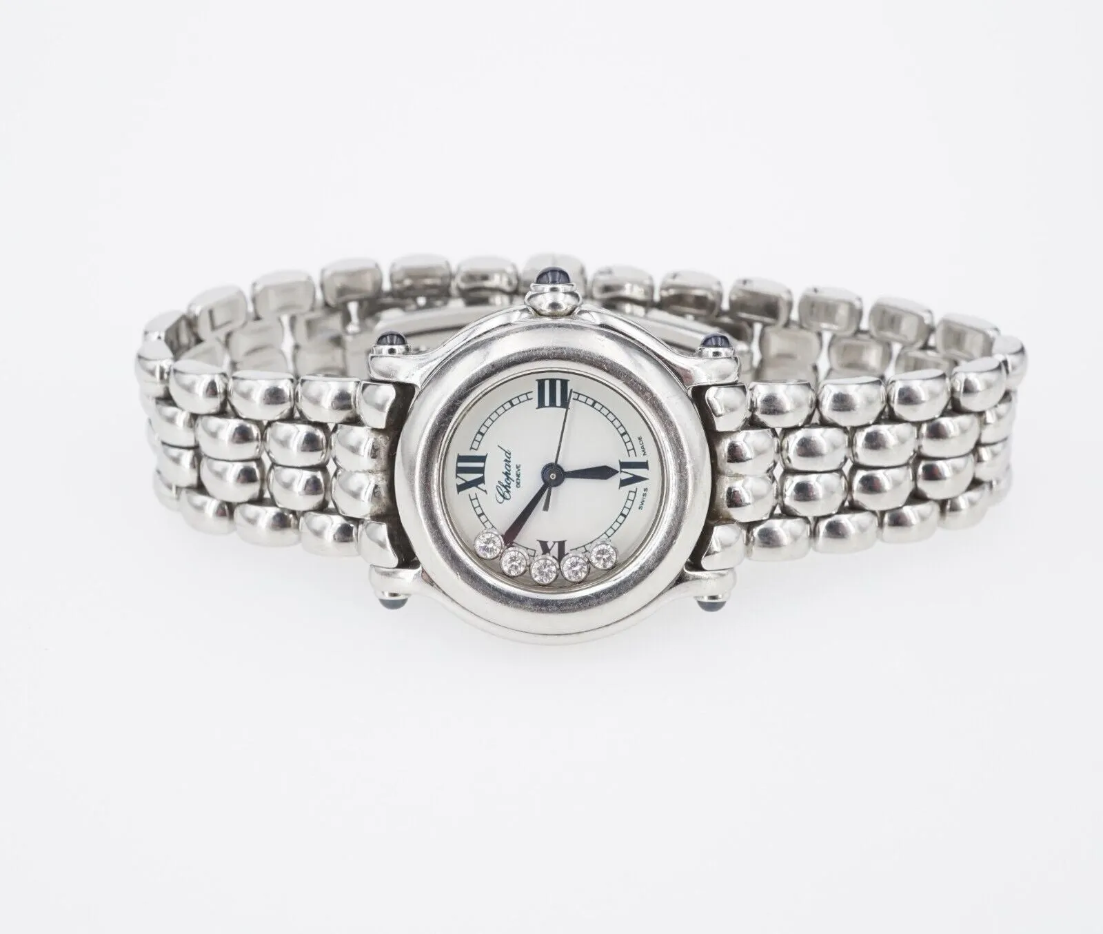 Chopard Stainless Steel Happy Sport Diamond Watch 6.75" 26 mm W800