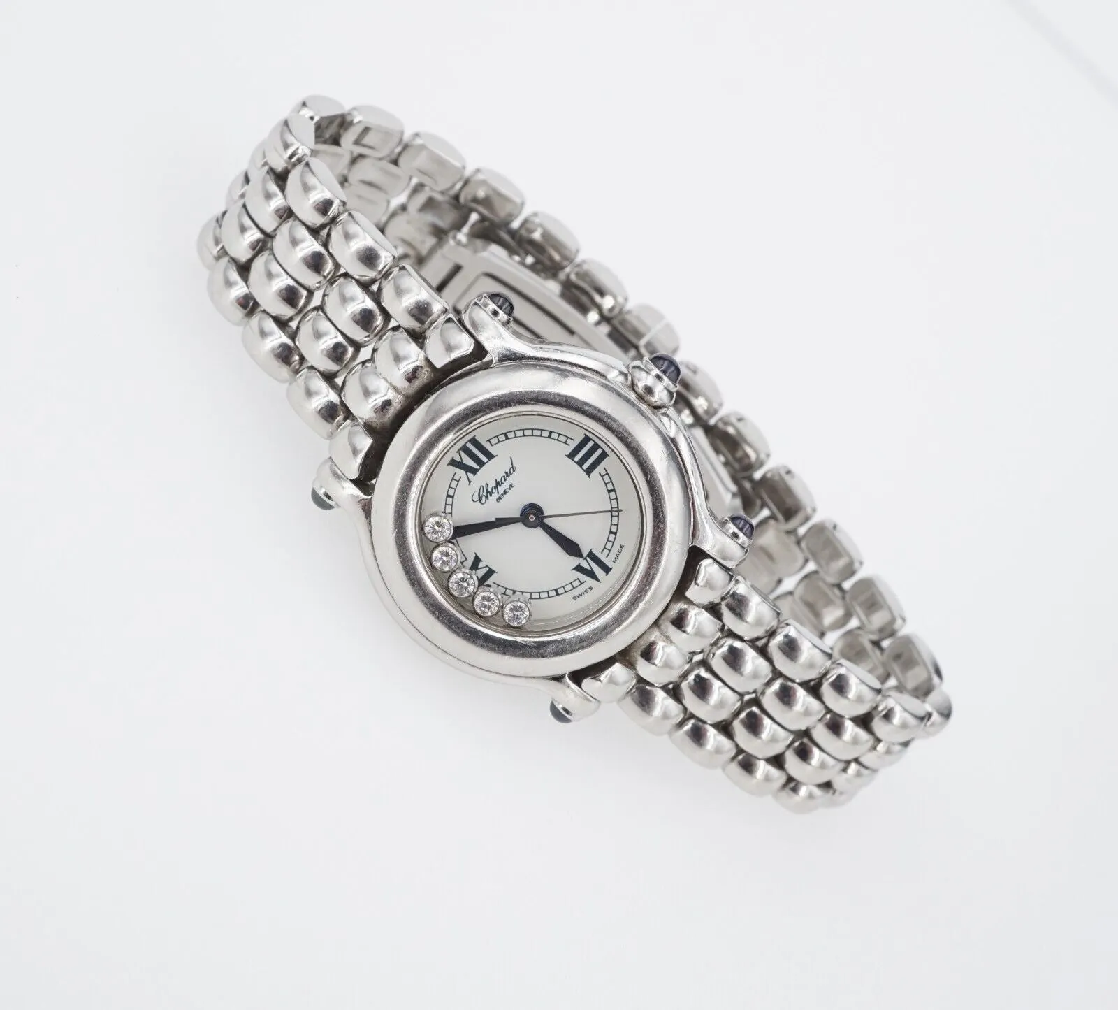 Chopard Stainless Steel Happy Sport Diamond Watch 6.75" 26 mm W800
