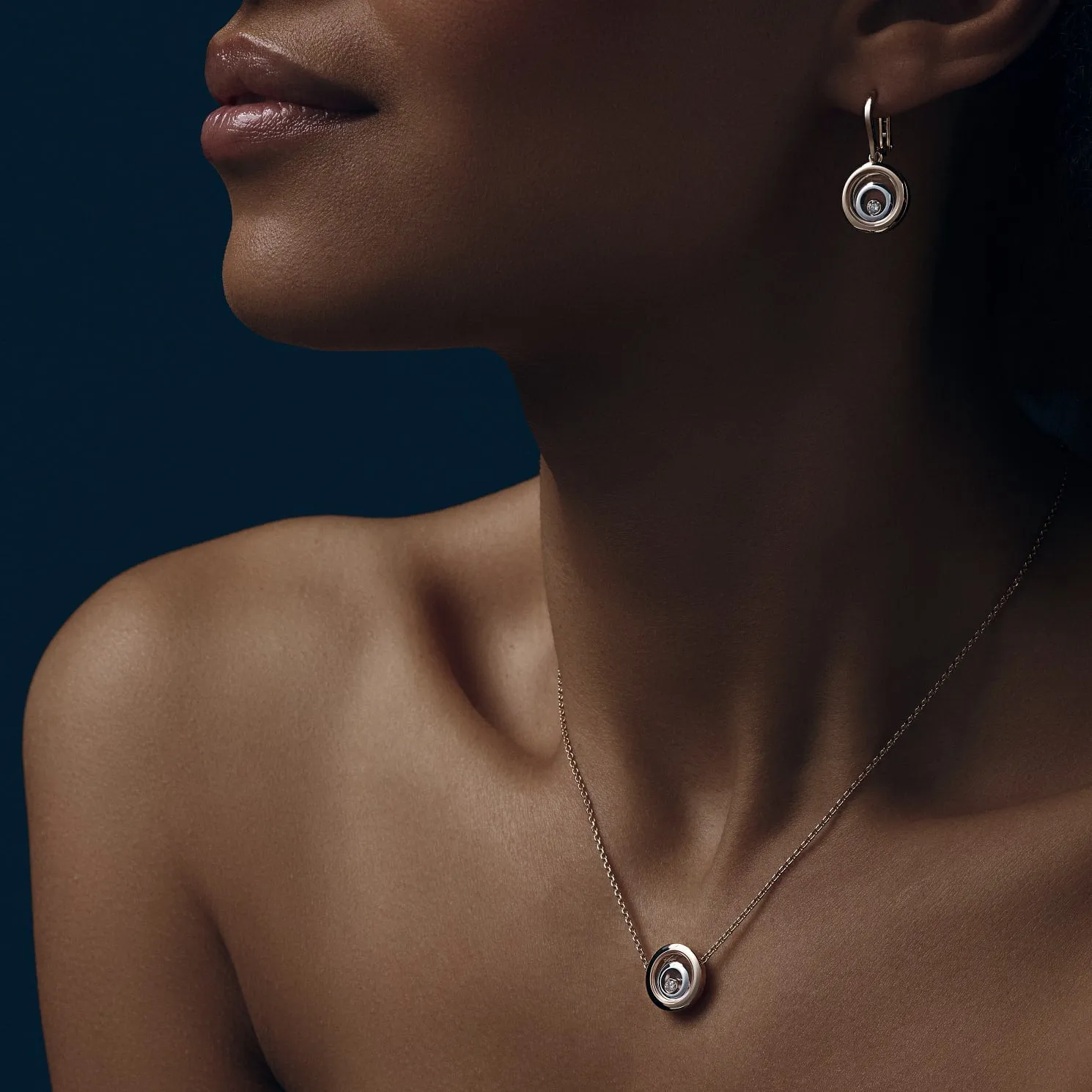 Happy Spirit Rose and White Gold Necklace