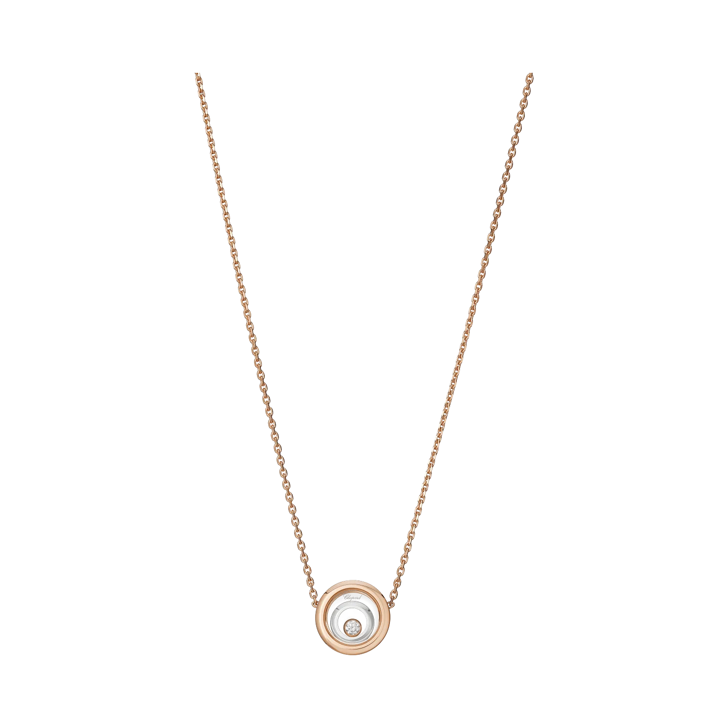 Happy Spirit Rose and White Gold Necklace