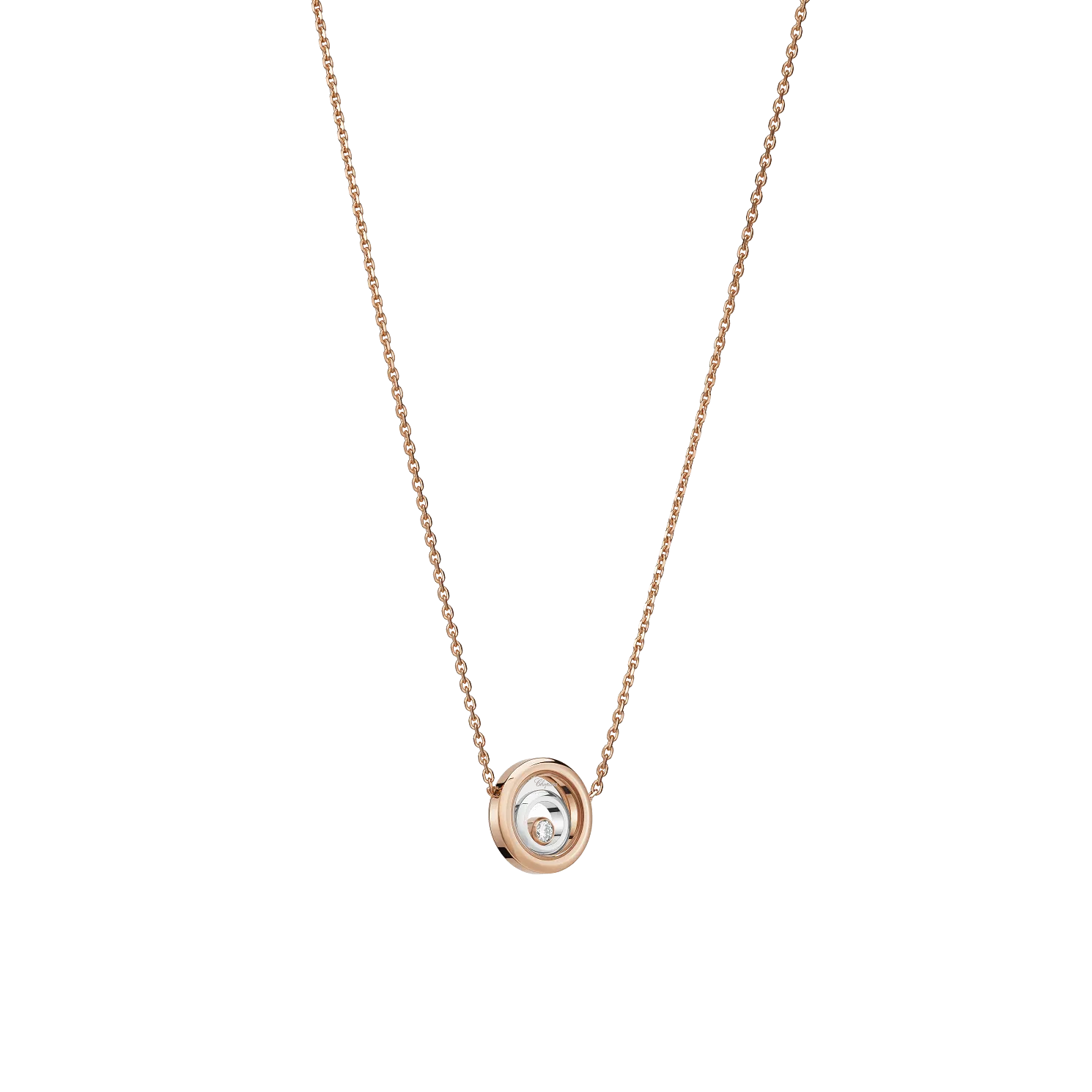 Happy Spirit Rose and White Gold Necklace