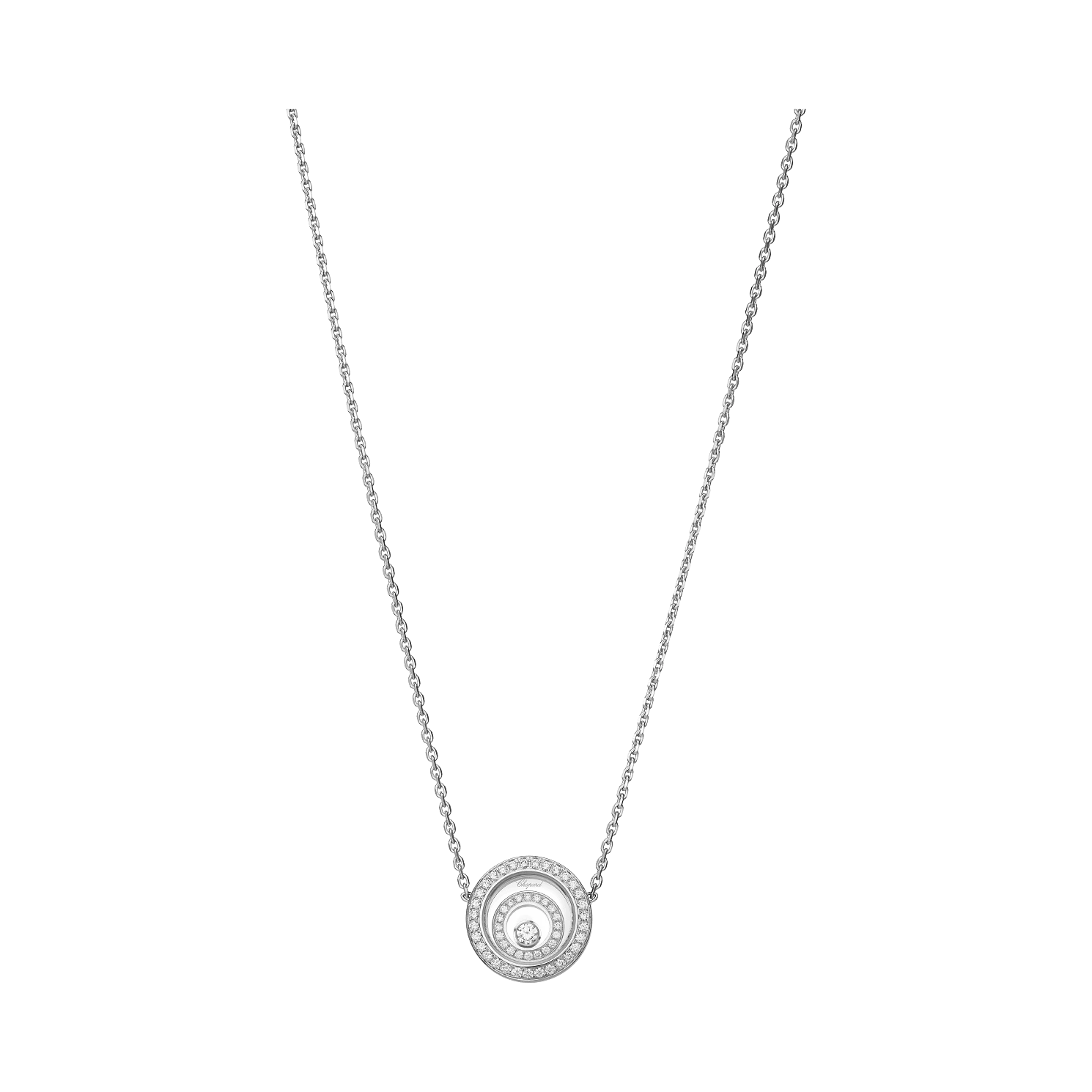 Happy Spirit White Gold Diamond Necklace
