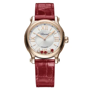Happy Sport 33mm Automatic 18K Rose Gold Diamond and Rubies