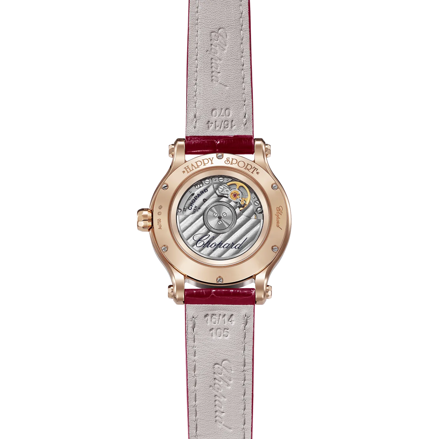 Happy Sport 33mm Automatic 18K Rose Gold Diamond and Rubies