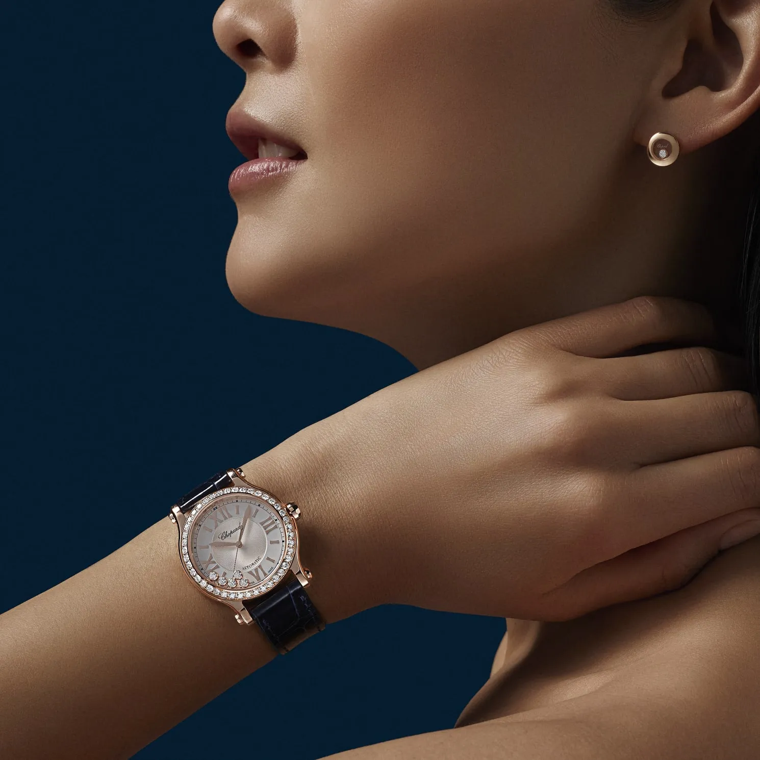 Happy Sport 33mm Automatic 18K Rose Gold Diamond