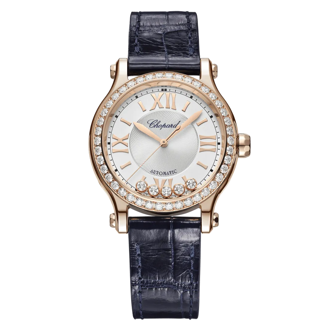 Happy Sport 33mm Automatic 18K Rose Gold Diamond