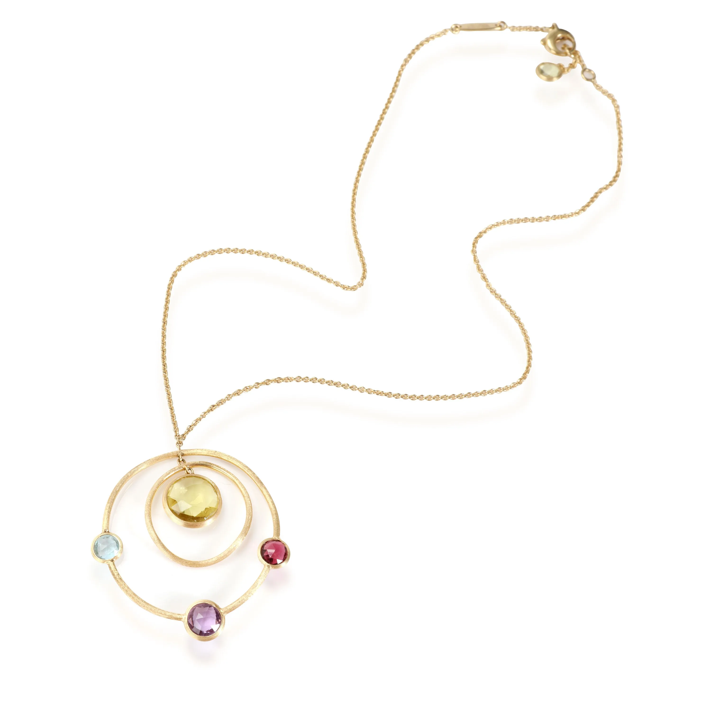 Marco Bicego Jaipur Mixed Gemstone Circle Pendant in 18K Yellow Gold
