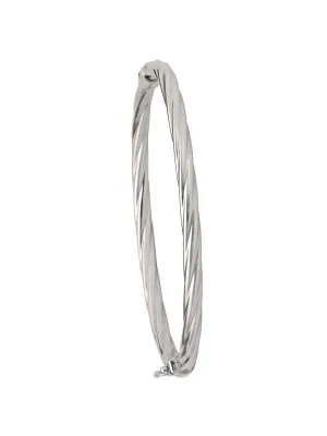 N5701 - 4MM WHITE GOLD TWIST BANGLE