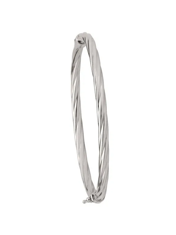 N5701 - 4MM WHITE GOLD TWIST BANGLE