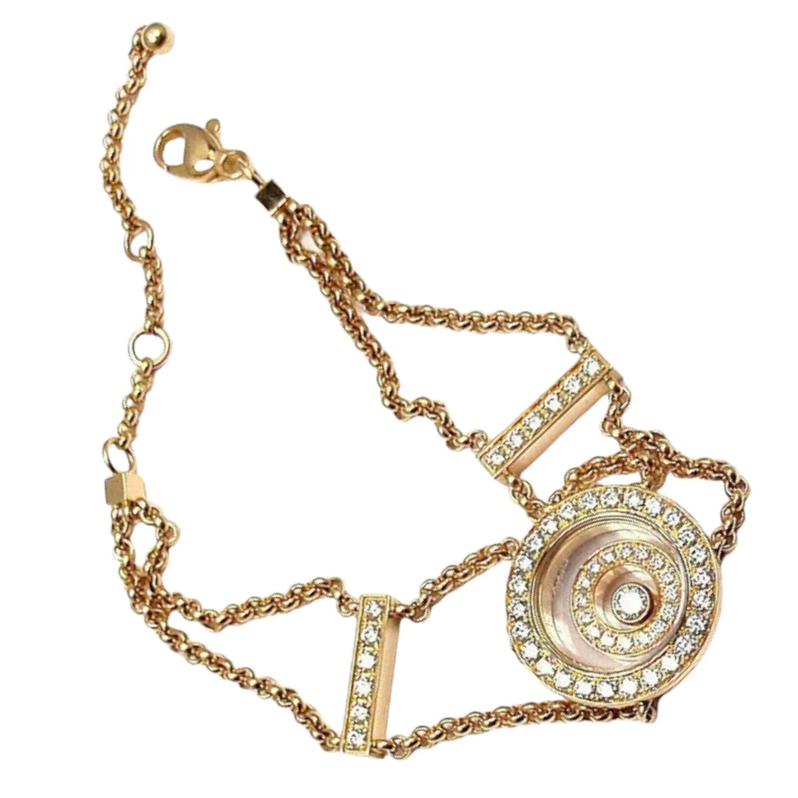 Rare! Authentic Chopard Happy Spirit Diamond Chain Bracelet Retail $13,200
