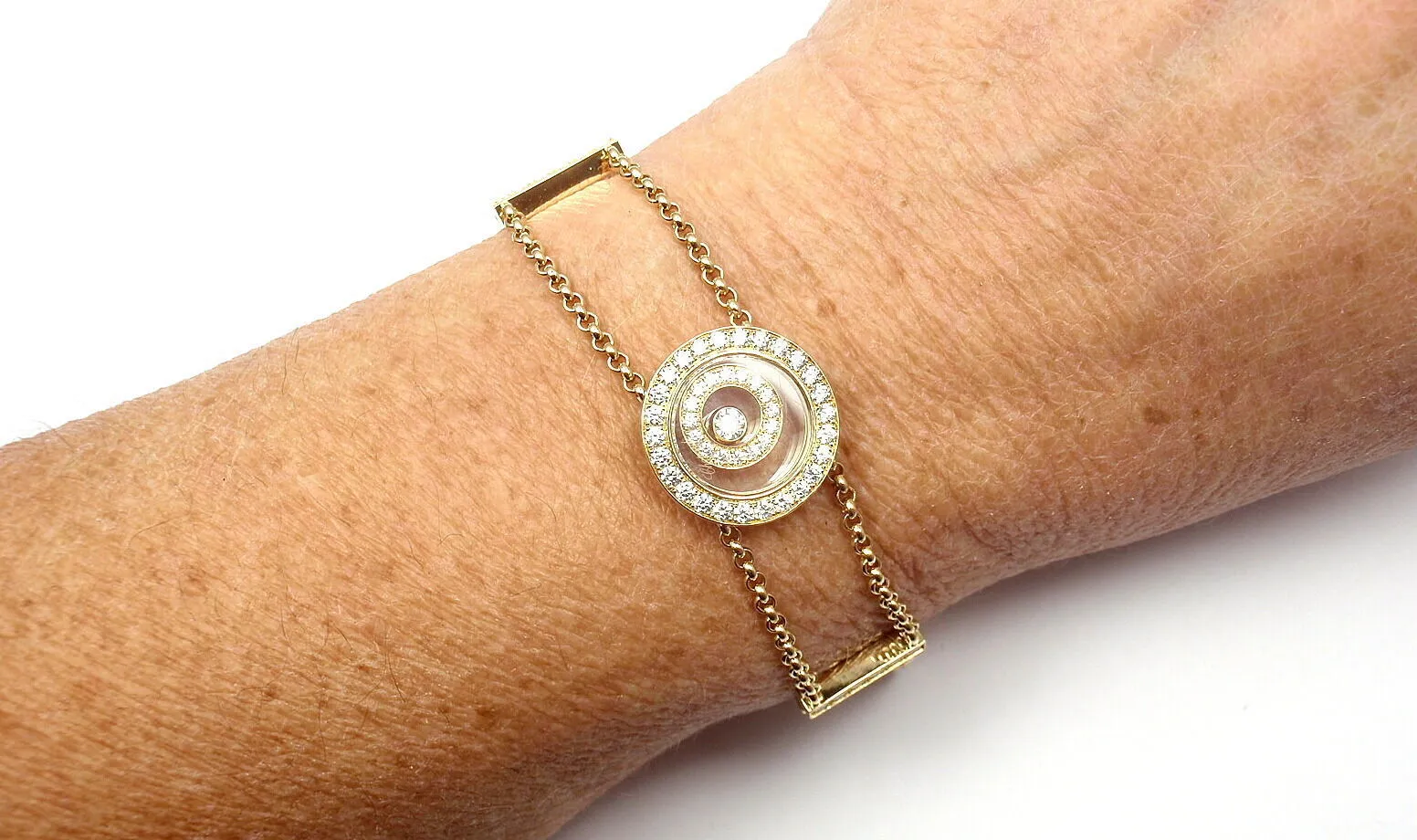 Rare! Authentic Chopard Happy Spirit Diamond Chain Bracelet Retail $13,200