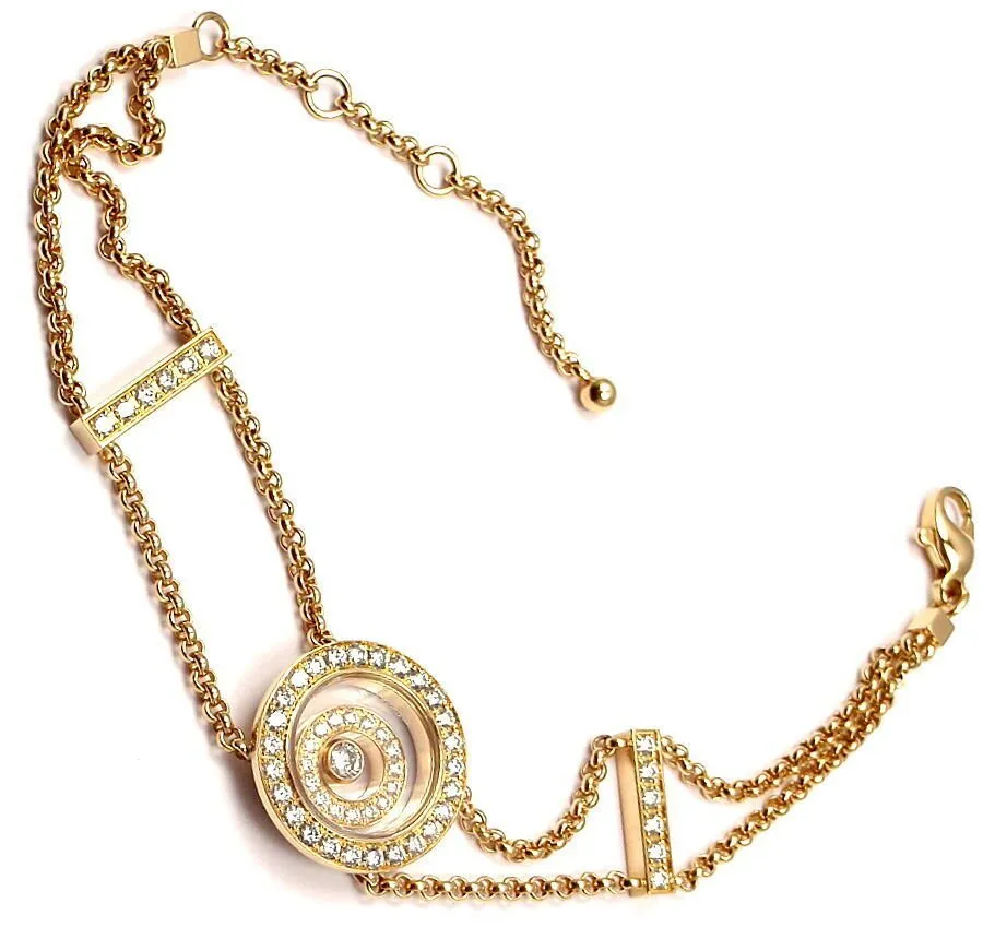 Rare! Authentic Chopard Happy Spirit Diamond Chain Bracelet Retail $13,200