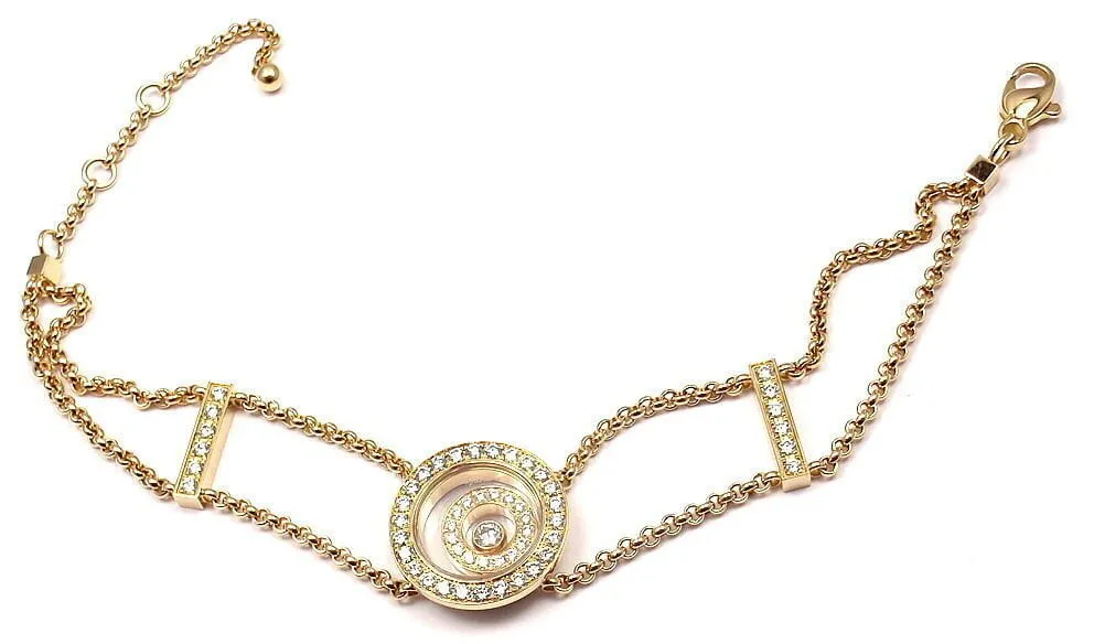 Rare! Authentic Chopard Happy Spirit Diamond Chain Bracelet Retail $13,200